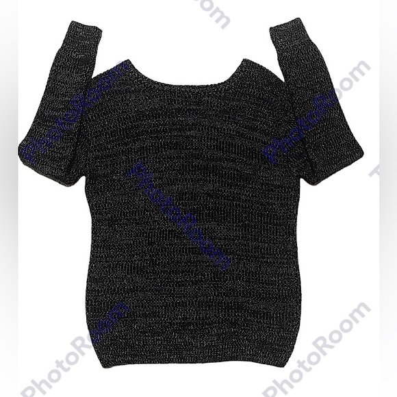 🆕🔥ANTHROPOLOGIE SUPER CUTE&SOO SOFT FITTED BLACK LONGSLEEVE SWEATER/CONTOURING - Picture 1 of 4